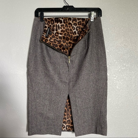 Express Design Studio - Wool Blend Gray Pencil Skirt - Size 2 - Picture 5 of 8